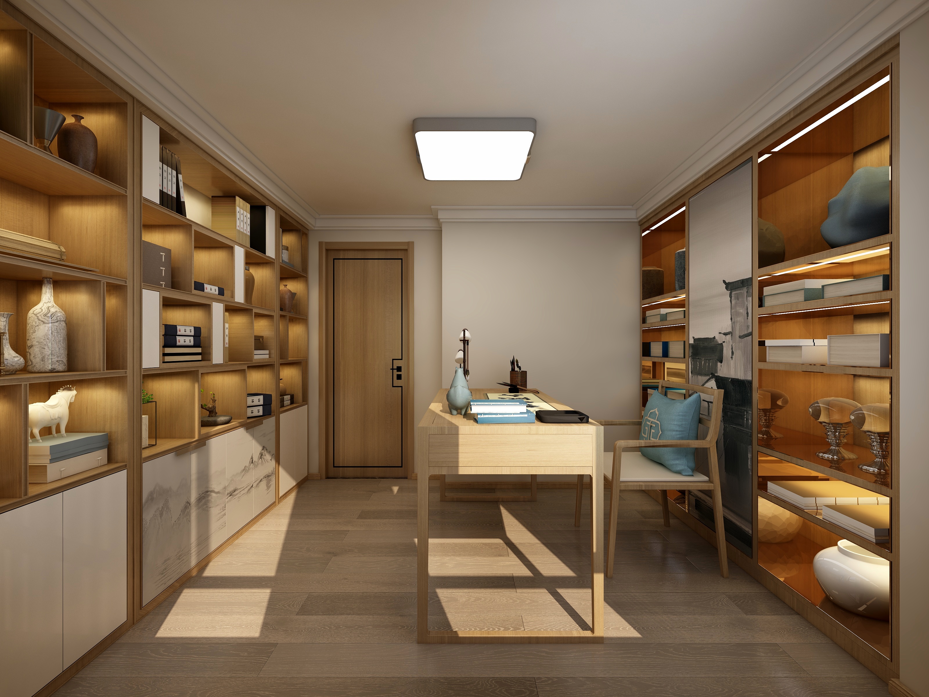 李青越-别墅-新中式装修效果图