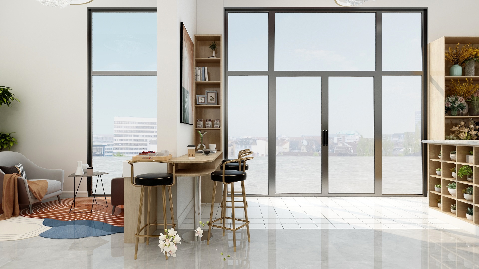 設计者-她与花-花店装修效果图