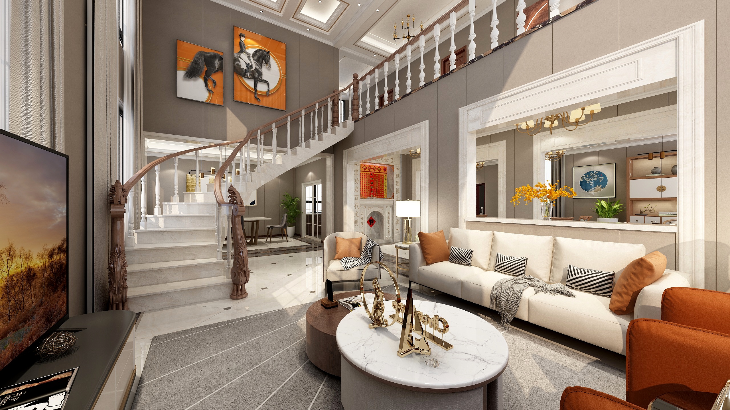 沈有波-现代轻奢别墅装修效果图