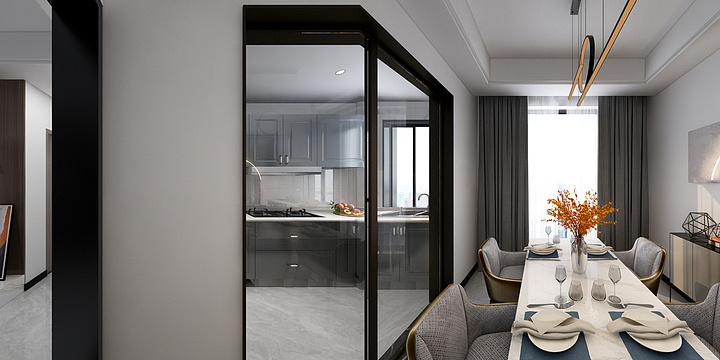 朴石设计工作室-顺辉瓷砖-华飞香蜜湖-现代-装修设计方案