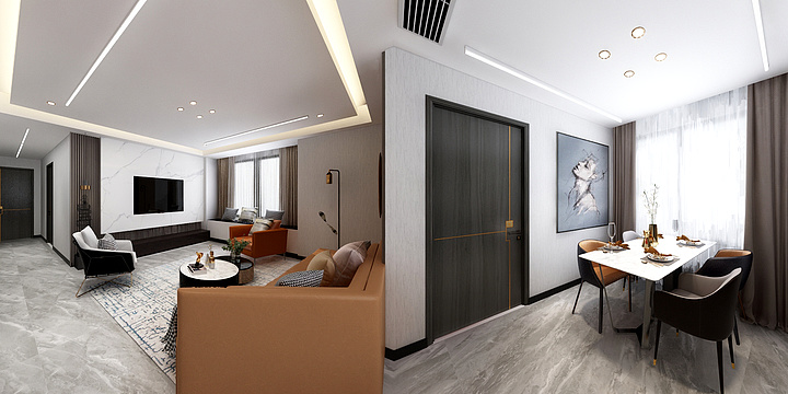 QRNOM-康二116现代黑白灰-装修设计方案