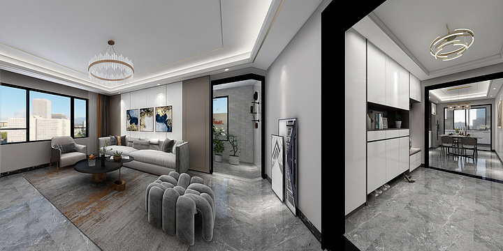 柏壹空间设计-德州壹号院-研发-现代简约-装修设计方案