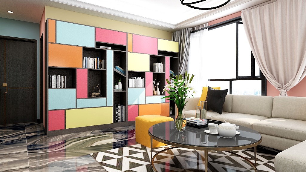 181****8556FiDa-（蒙德里安构色）瑞和园89.50㎡B-装修设计方案