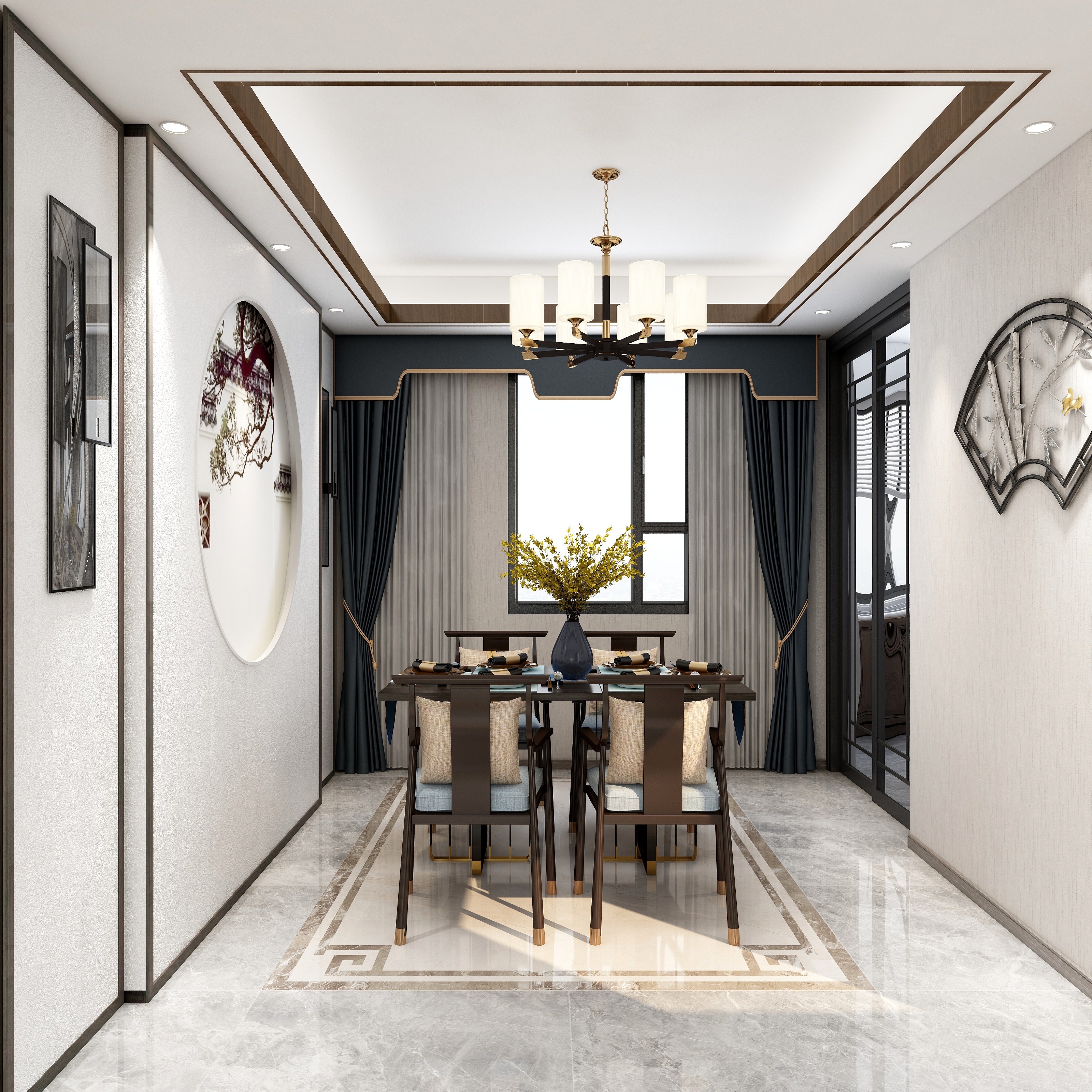 薛炜彤-博乐东湖壹号院130新中式-装修设计方案