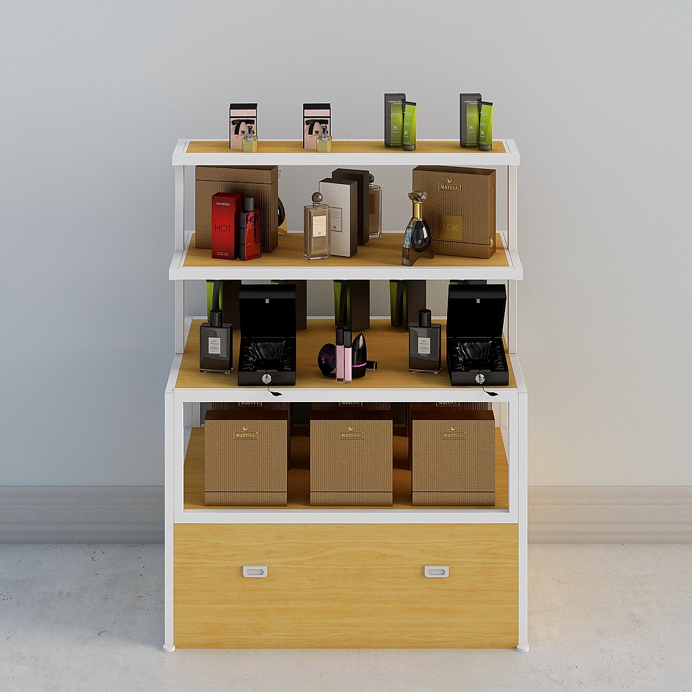 中岛展示柜1000x700x1300化妆品-白