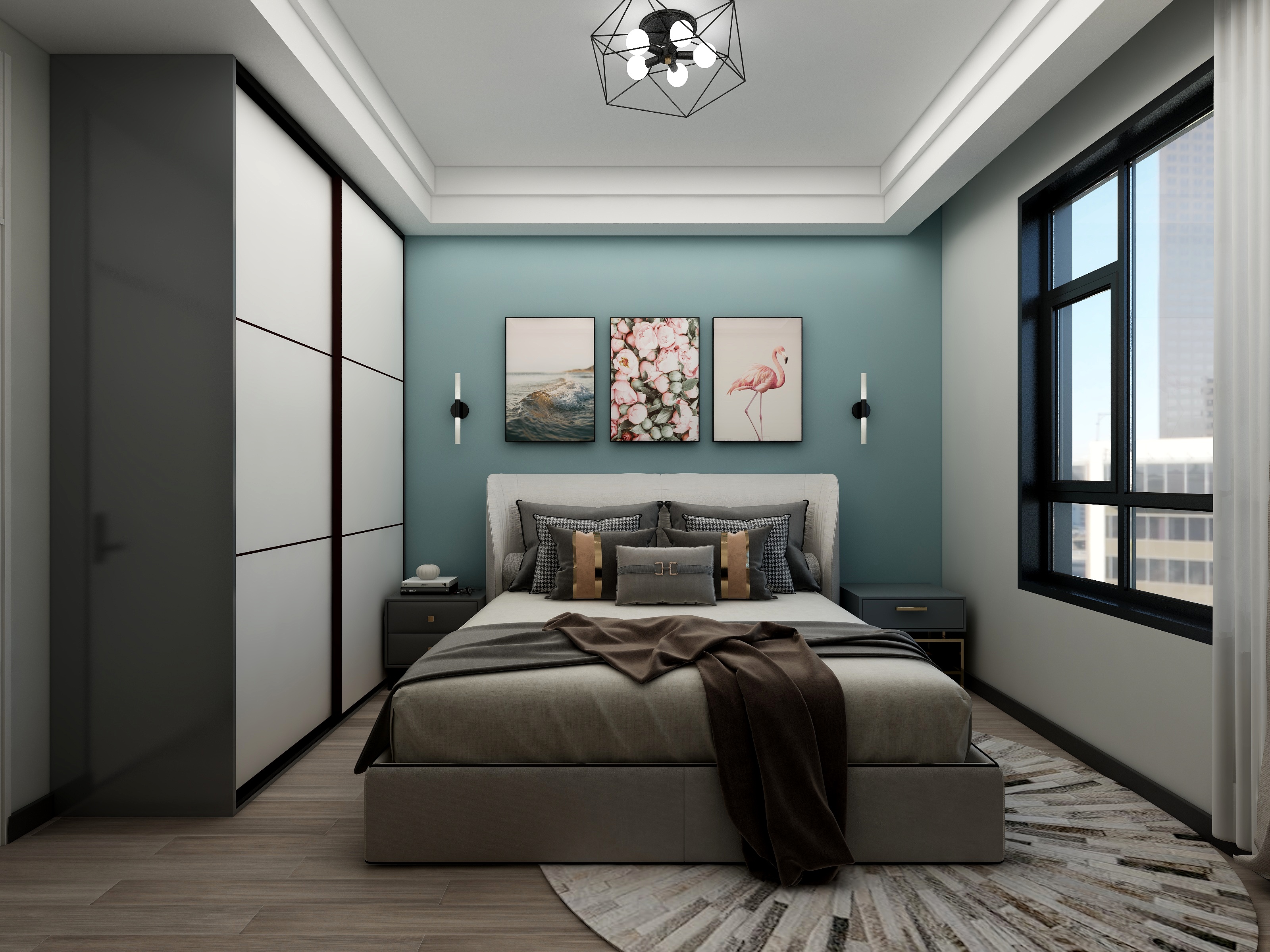 成爽-116方现代三居装修效果图