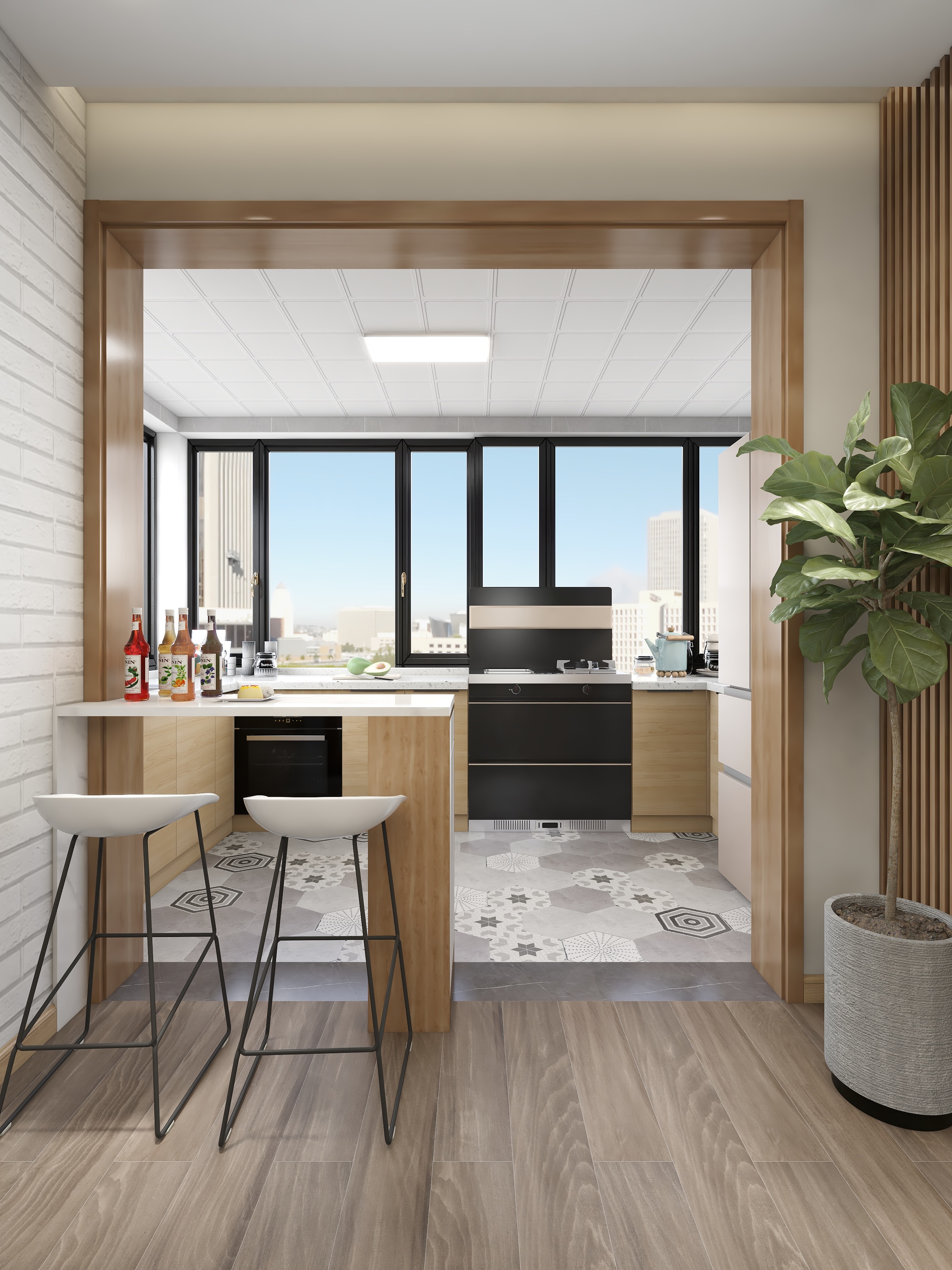 常小巫0-130方混搭两居装修效果图