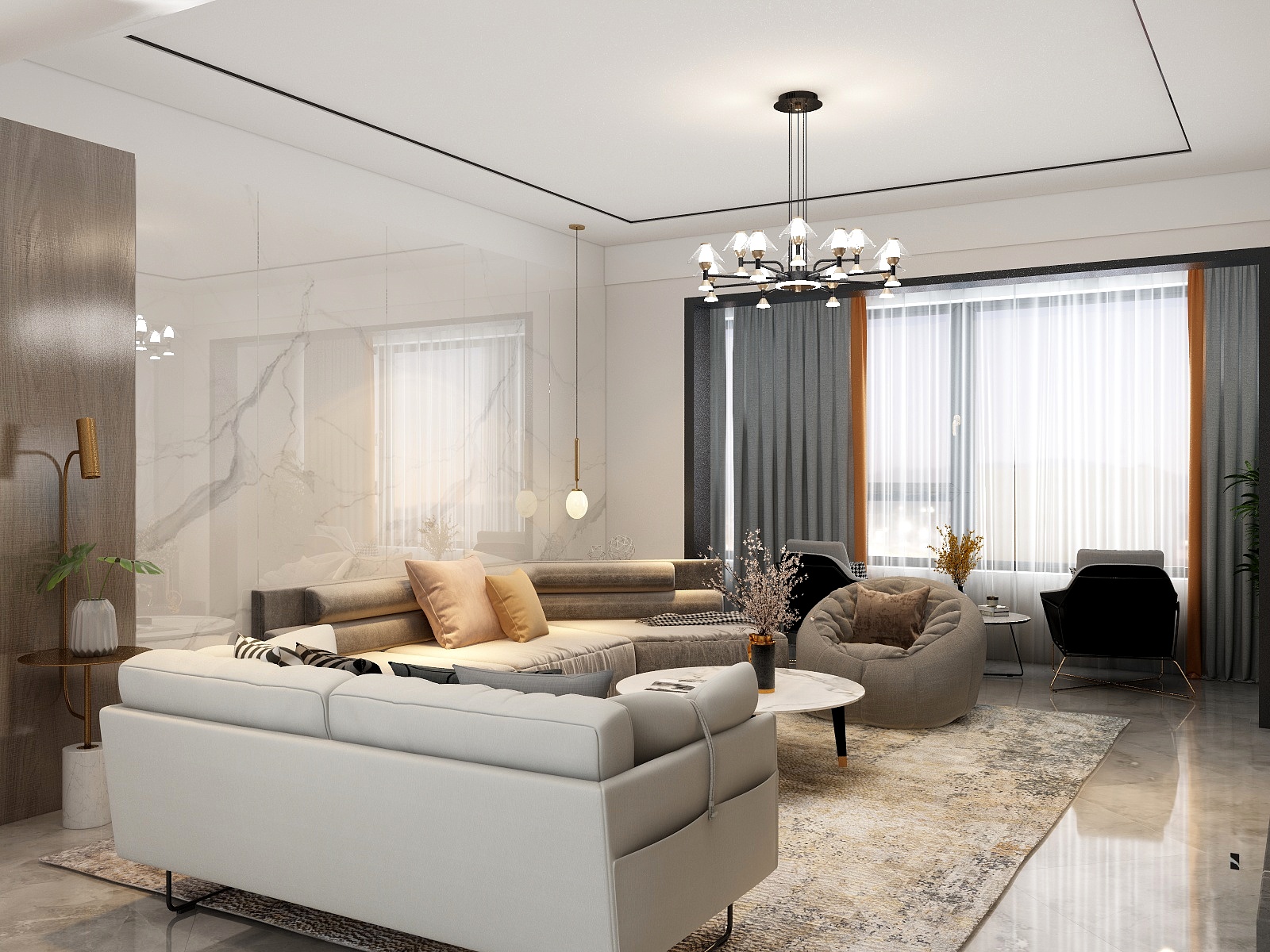 xaolv-119方现代两居装修效果图