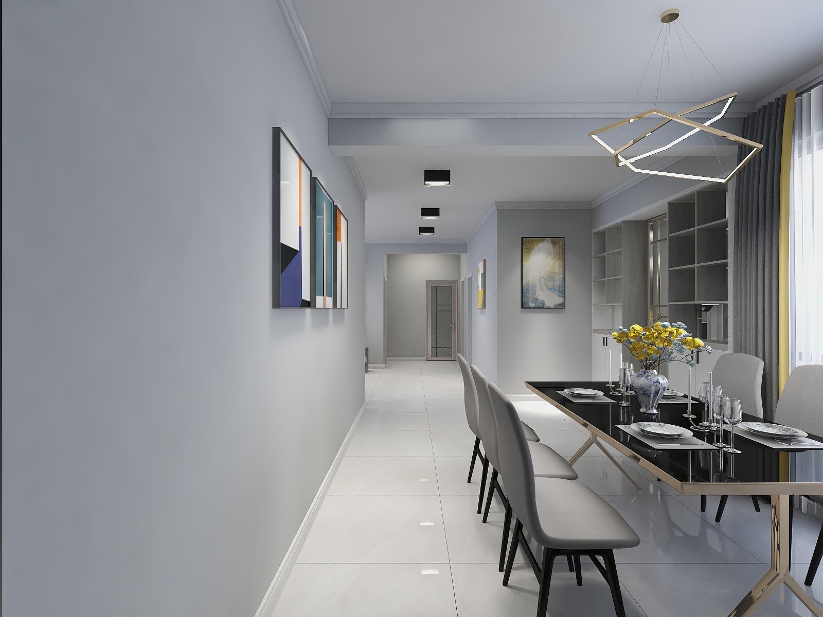 江南一木设计师史工-香溪美地9#-餐厅圆形吊顶-装修设计方案