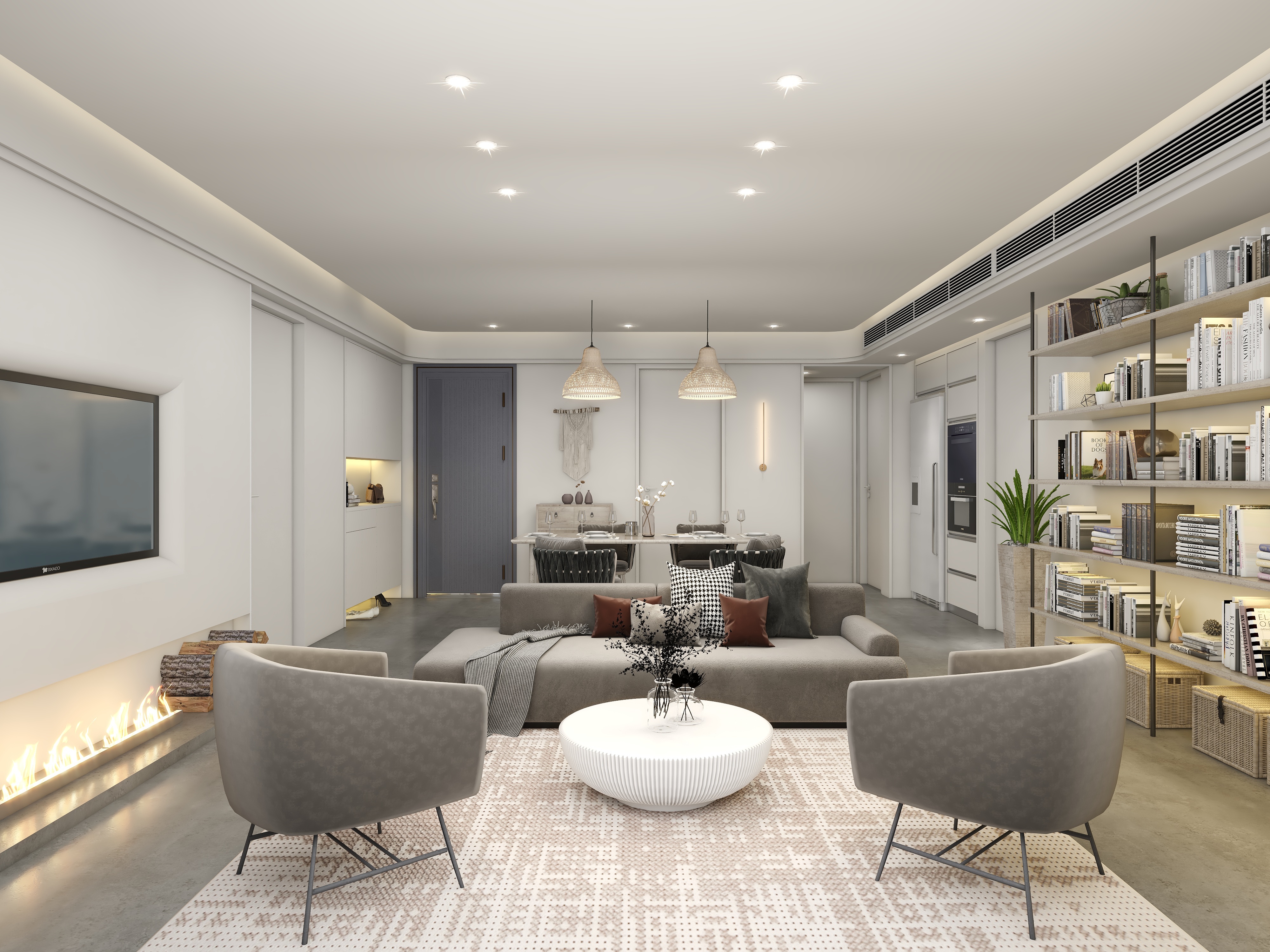 至简名设一钱春-135平诧寂风三居室【春】装修效果图