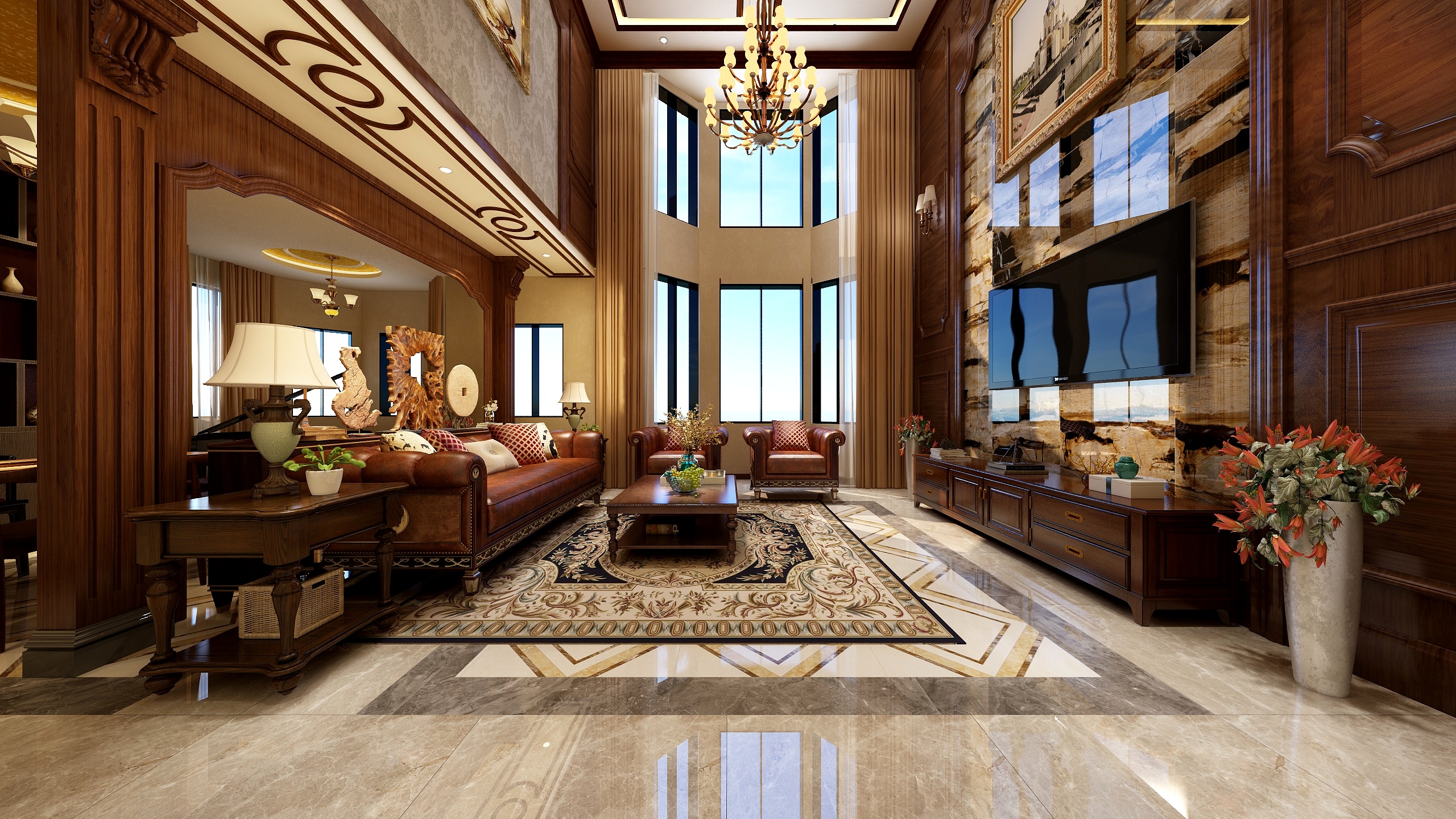 工厂拆单Ssyq-重庆别墅客厅-装修设计方案