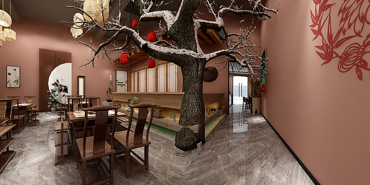 miduo效果图设计-中式火锅店滨江尚郡-副本-装修设计方案