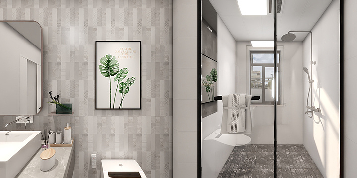 萨米特瓷砖设计刘倩-印象金州6号楼-现代-装修设计方案