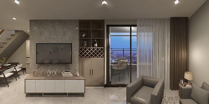 小韓-IFC44平现代简约厨房在外面-装修设计方案