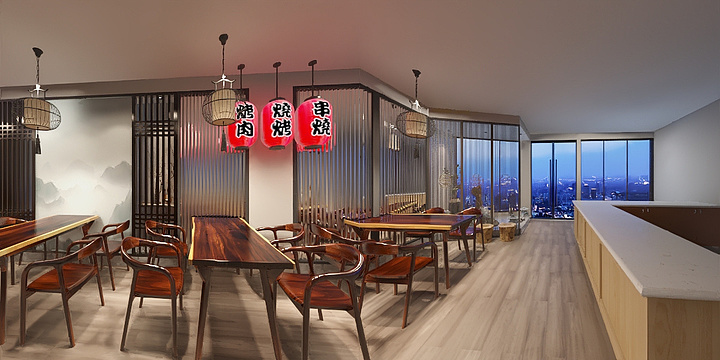 LanchesterShan-弘扬日料店装修效果图