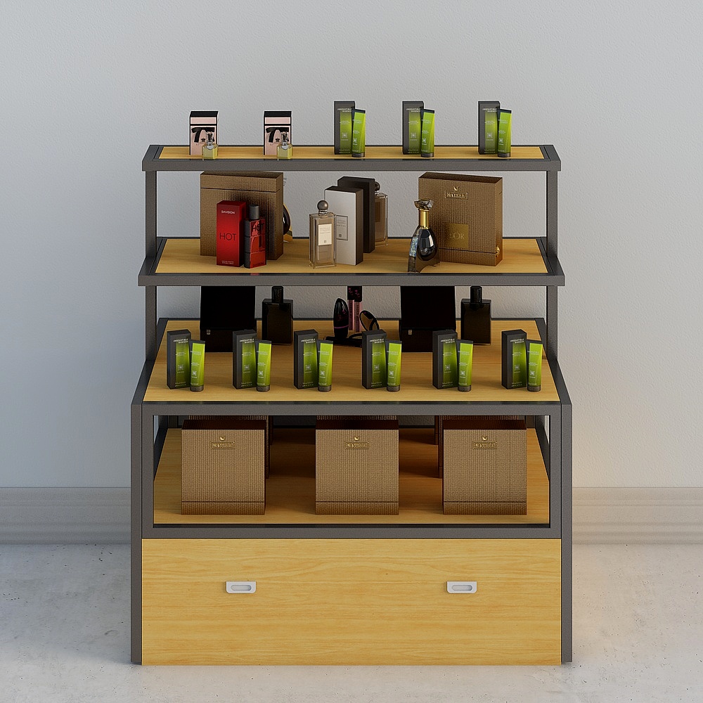 中岛展示柜1200x800x1300化妆品-黑