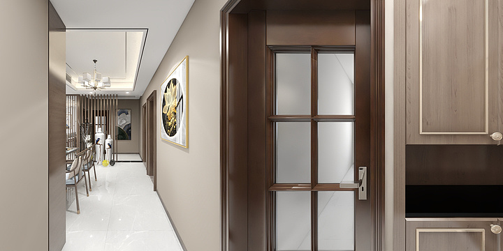 肖文军-滨江桂园109户型新中式样板间-装修设计方案