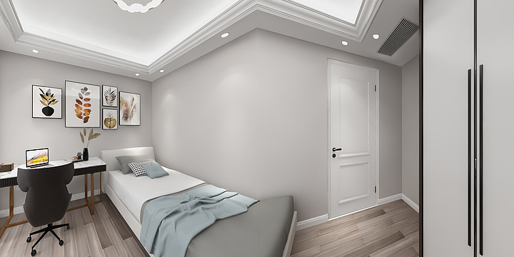 1910GJU设计工作室-国奥村三楼主卧书房卫生间-装修设计方案