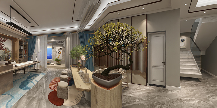 大成DESIGNER-二层别墅（二层）新中式-装修设计方案