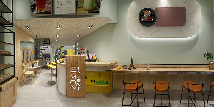 艾斯顿装饰-奶茶店-装修设计方案
