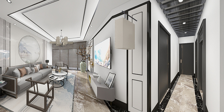 Kingpeng-海德公园新中式后期-装修设计方案