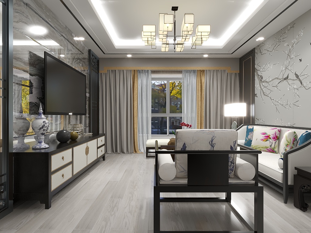 装饰设计师陈杰-融创城125㎡新中式-装修设计方案