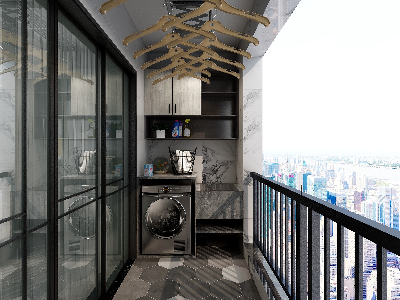 整装设计阿龙-现代（黑白灰）装修效果图