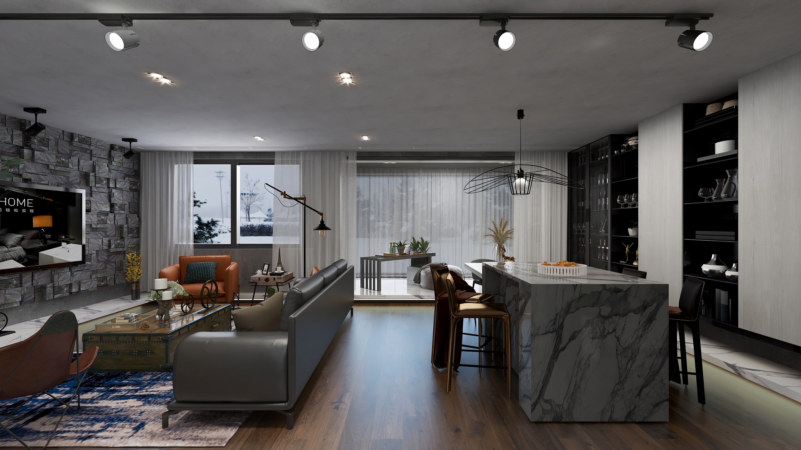 万千花蕊慈母悲哀-复式楼【工业风】-装修设计方案