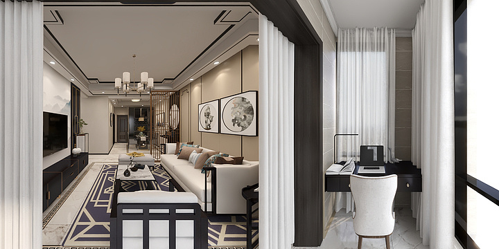 设计18552708143-印象99新中式-彭总-装修设计方案