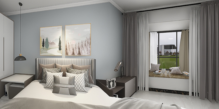 设计师裴裴-杜村佳苑三室两厅两卫-现代简约-装修设计方案