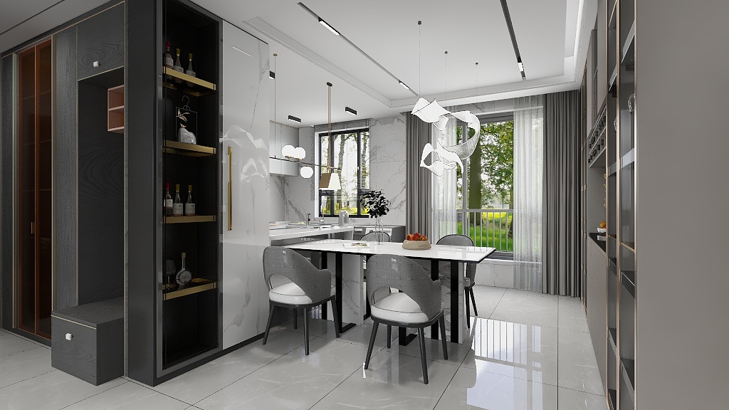 烟蒂-张领4-2-0101开放式厨房-装修设计方案