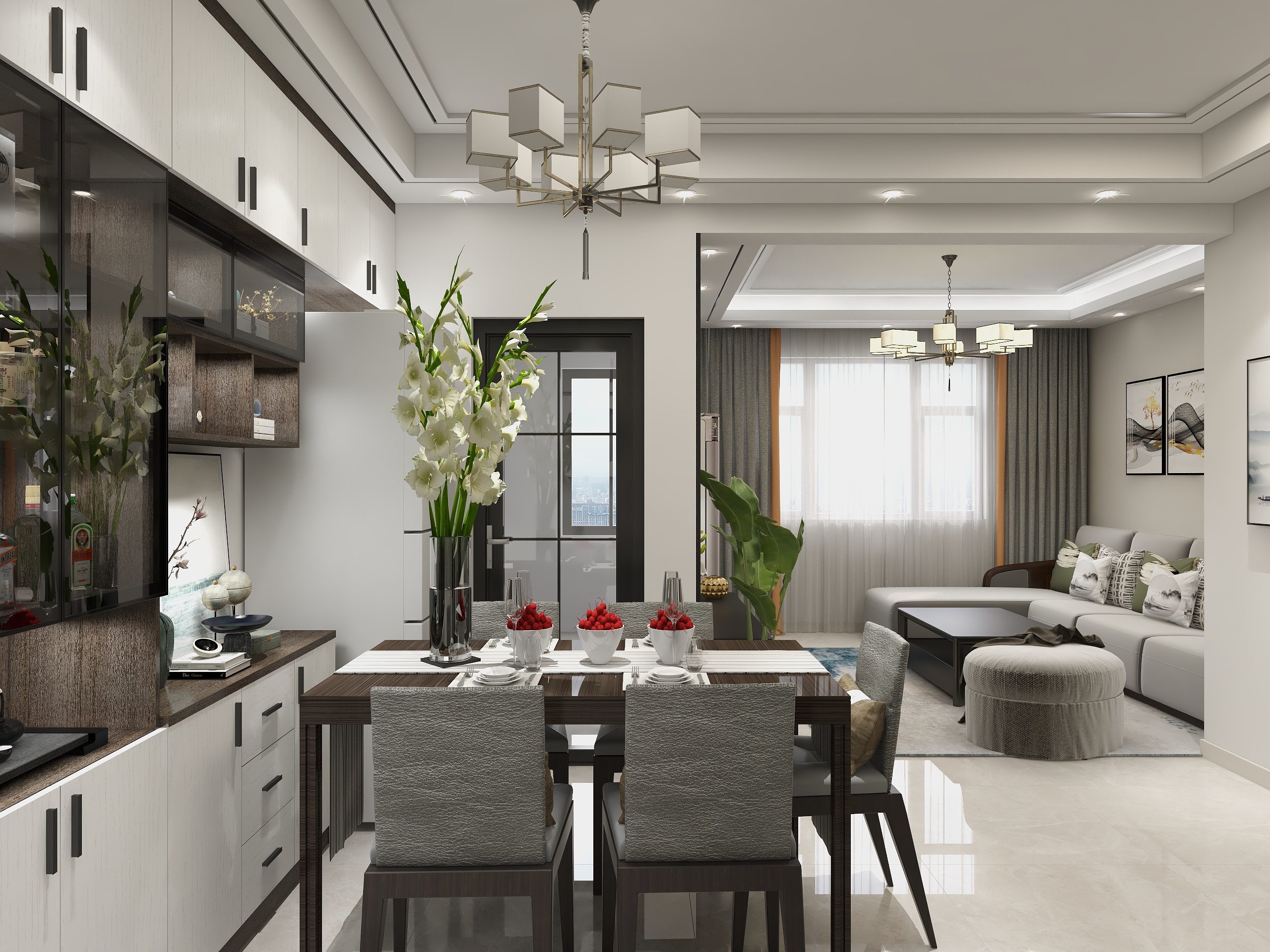 壹加壹Design子杨-80方新中式两居装修效果图