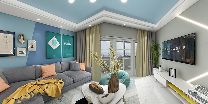 泰诗爾-梦湖山水城北欧彩色风格-装修设计方案