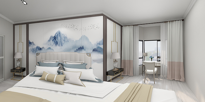 DesignDT-烟草局宿舍新中式-装修设计方案