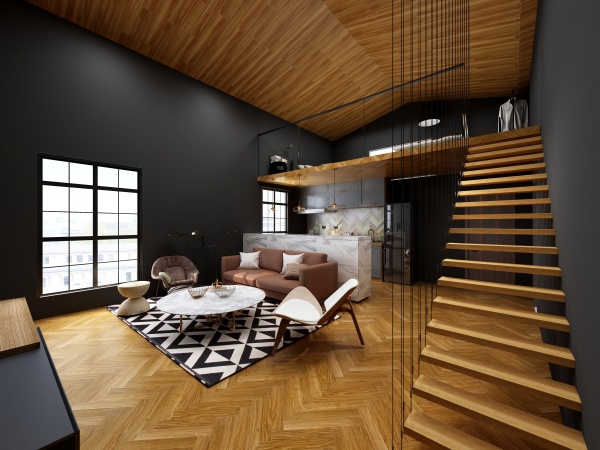 Nishanth P的装修设计方案Modified Loft living room