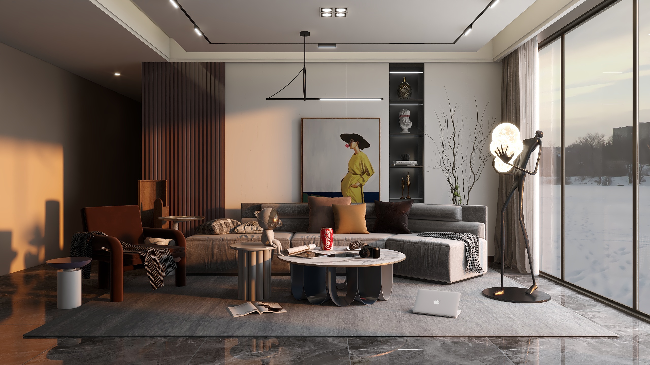 蜗舍茅屋-客厅渲染案例-装修设计方案