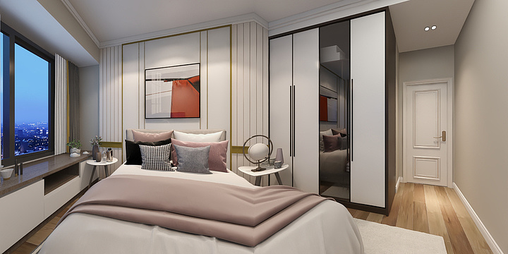 名洲全案设计-现代轻奢样板房-装修设计方案