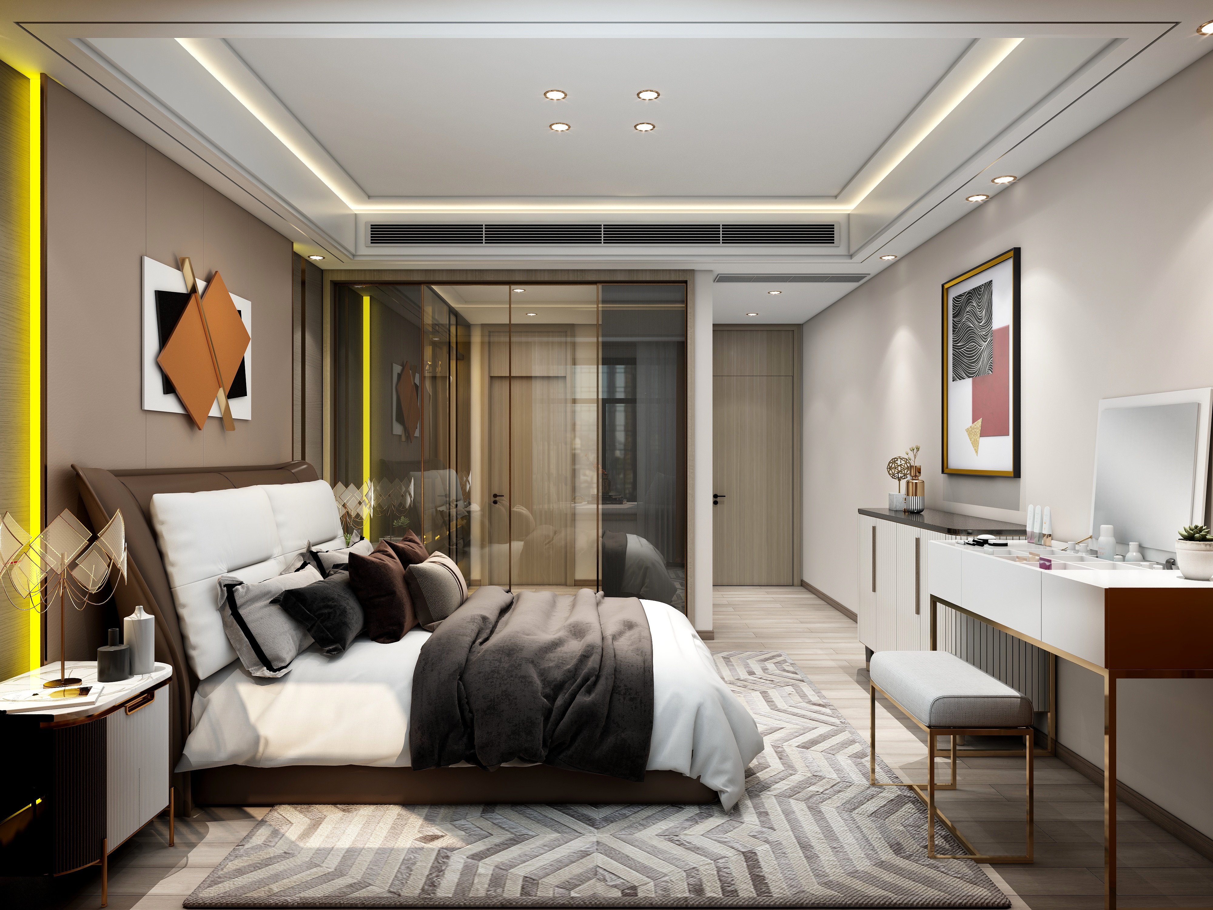 至简名设一钱春-【旧梦一场】现代风格大平层装修效果图