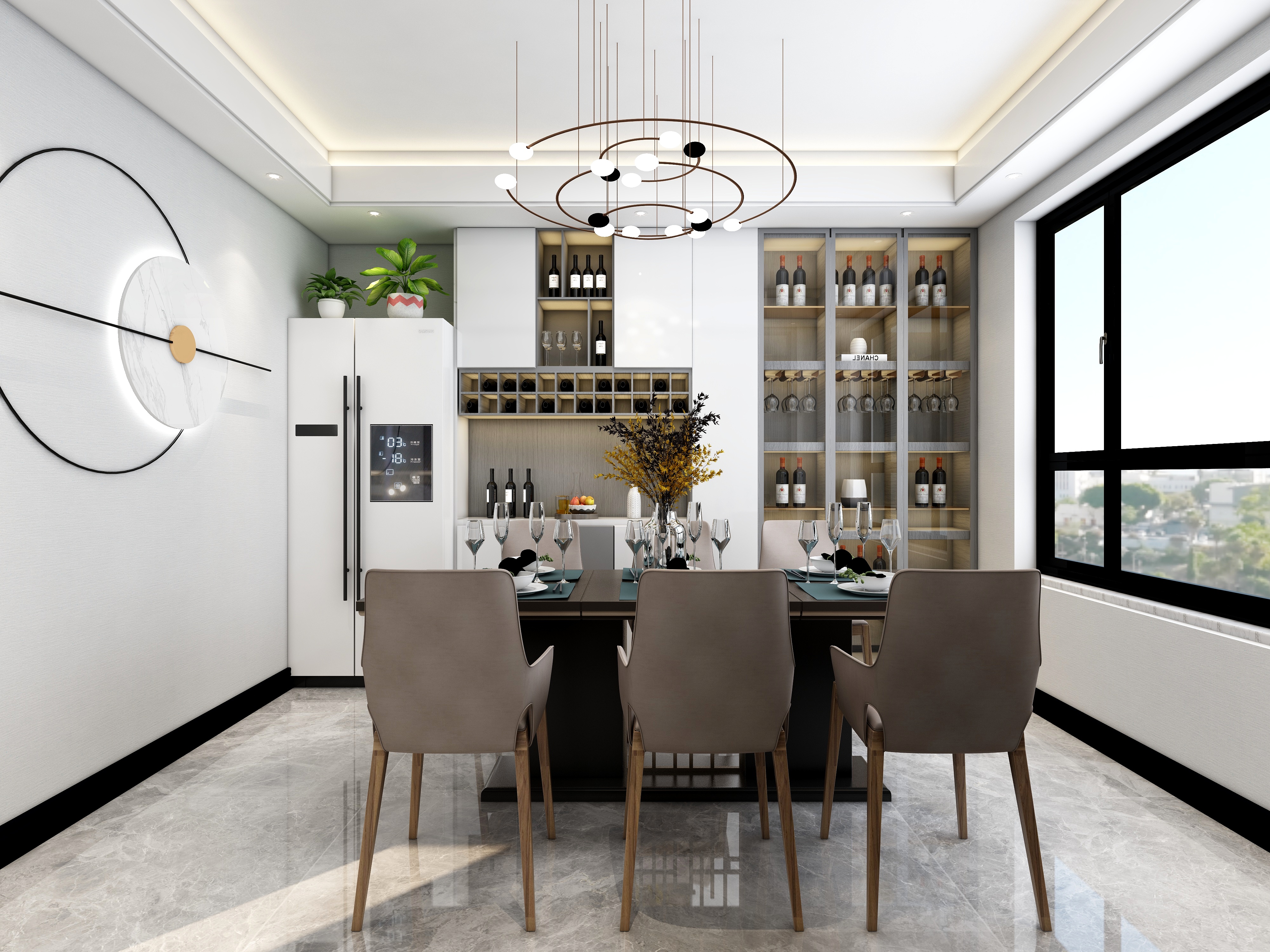 李青越-现代简约别墅装修效果图