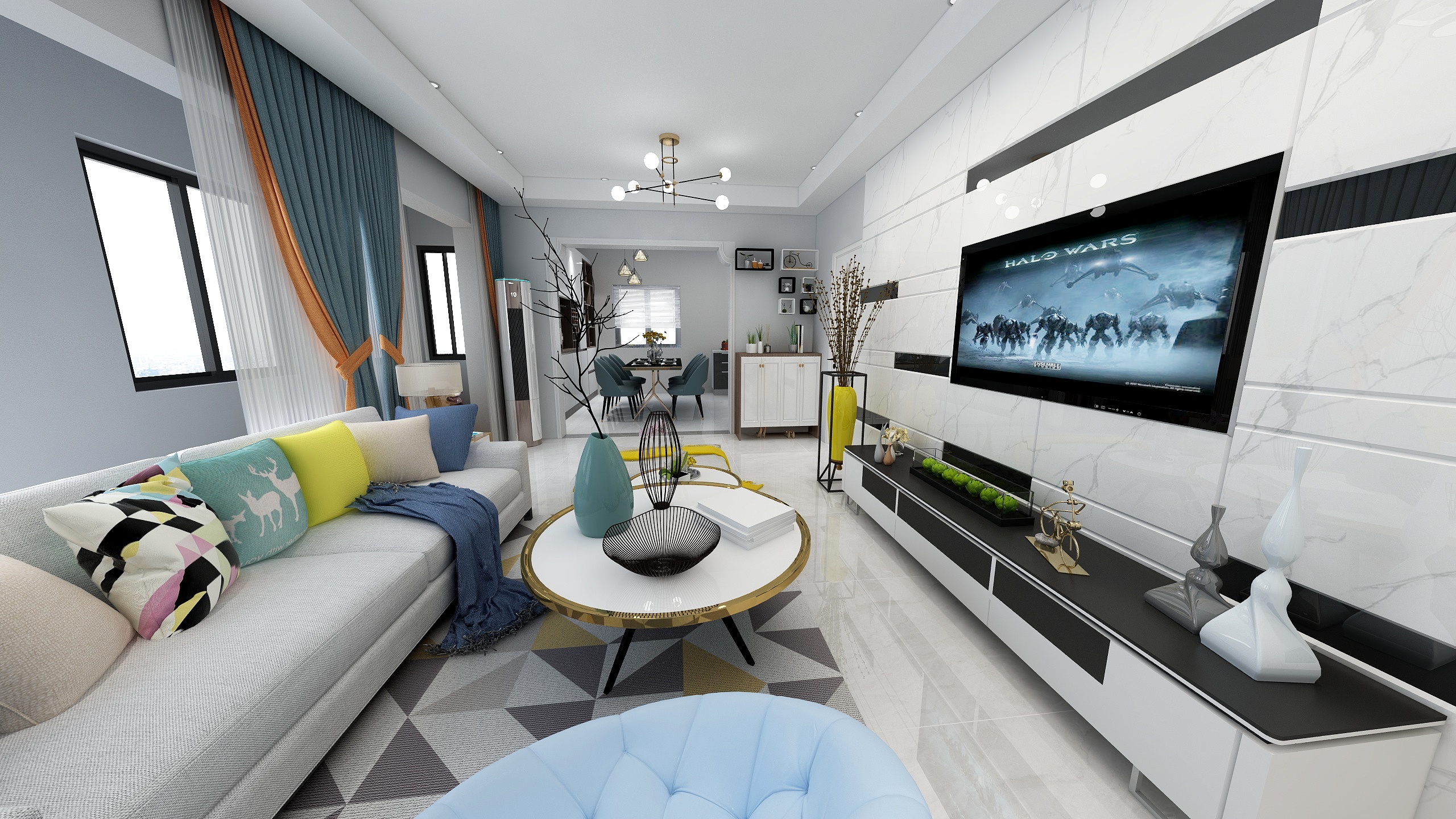 @紫萌-瑞和园89.50㎡B户型3室2厅1卫-装修设计方案