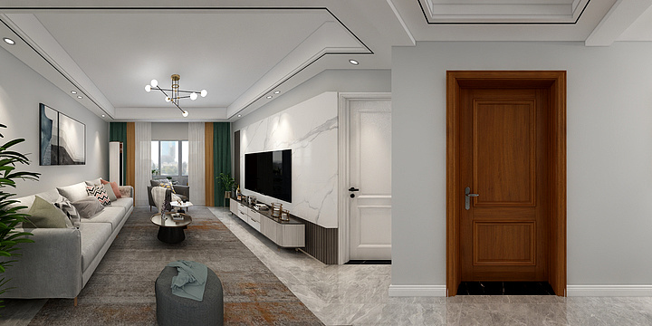 余未设计-阳光壹号院135平现代简约-装修设计方案