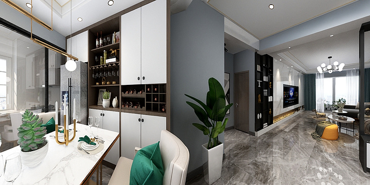 事业一部设计师贾晓燕-滨河御园116户型-装修设计方案