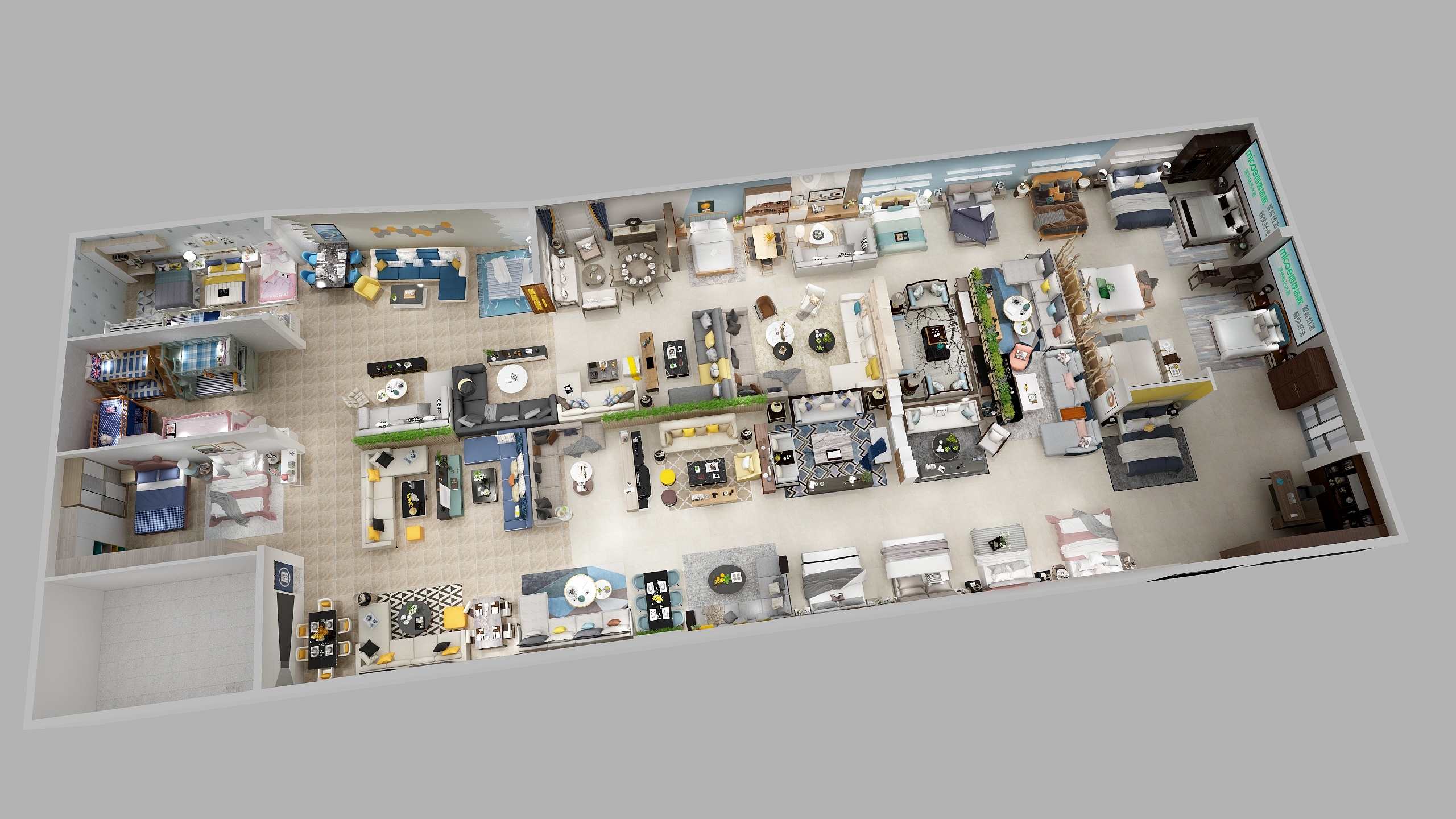 湖南三星空间装饰设计有限公司-新港艺工厂店效果图02-装修设计方案