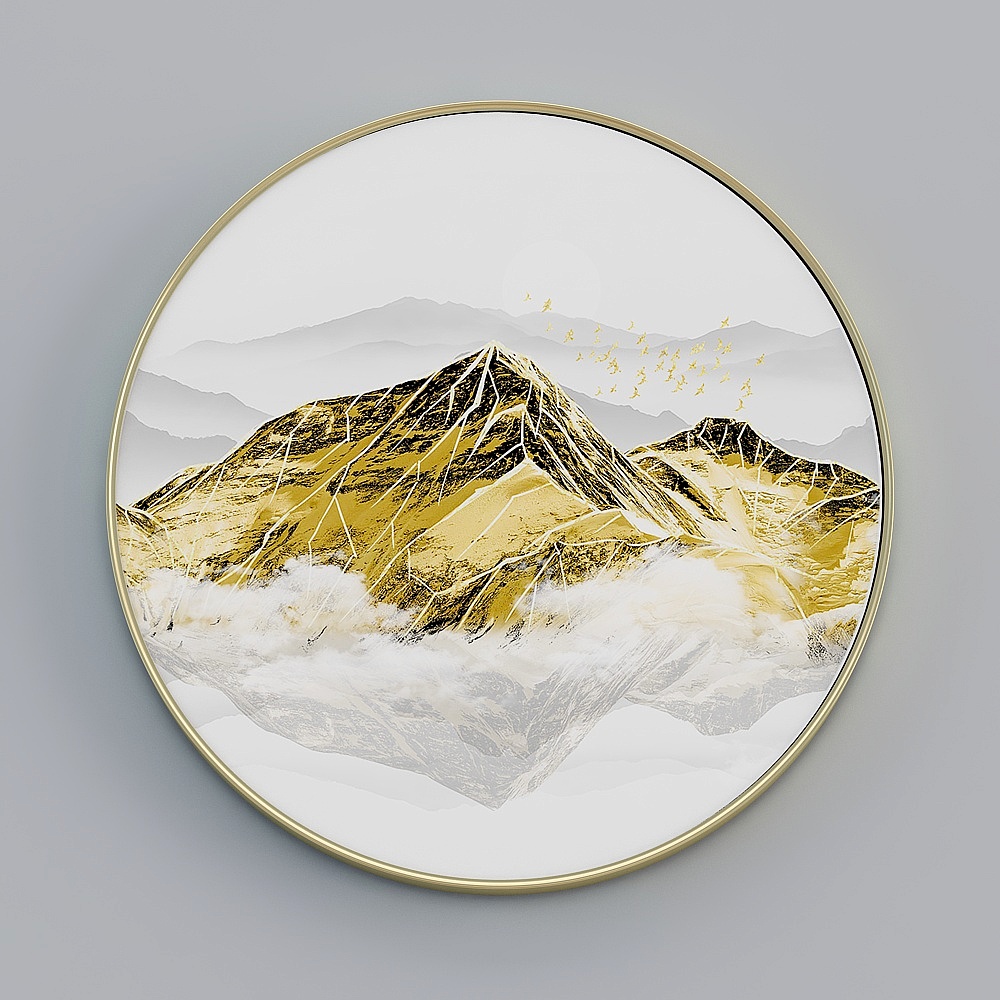 臣萱全屋配画-现代客厅玄关装饰画-单幅-锦绣山河B