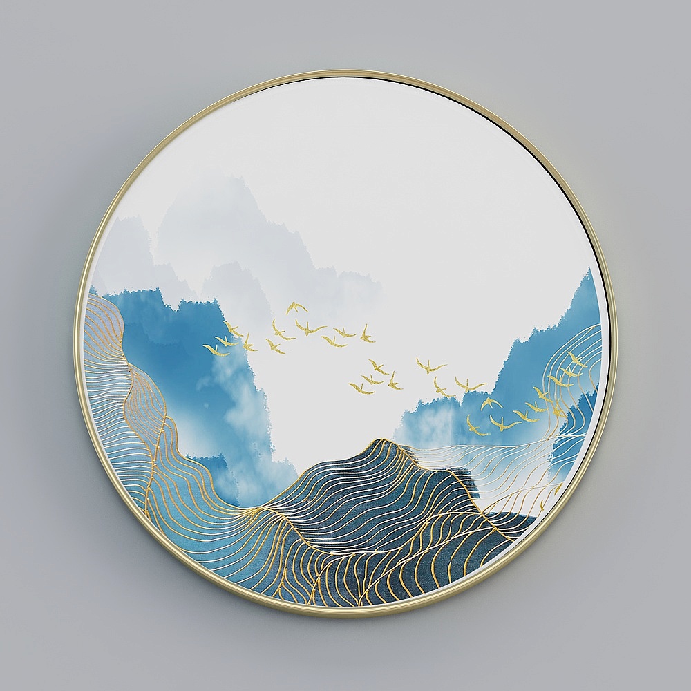 臣萱全屋配画-现代客厅玄关装饰画-单幅-锦绣山河J