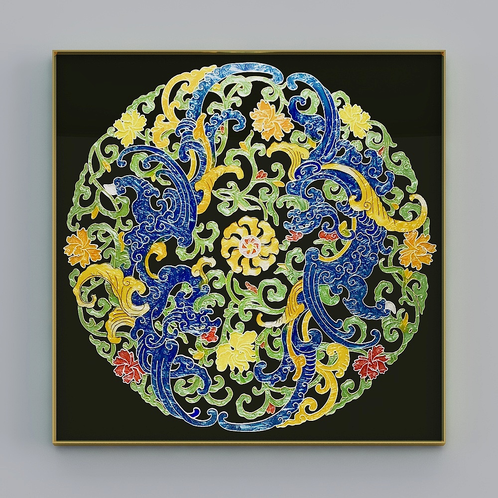 臣萱全屋配画-珐琅彩-花