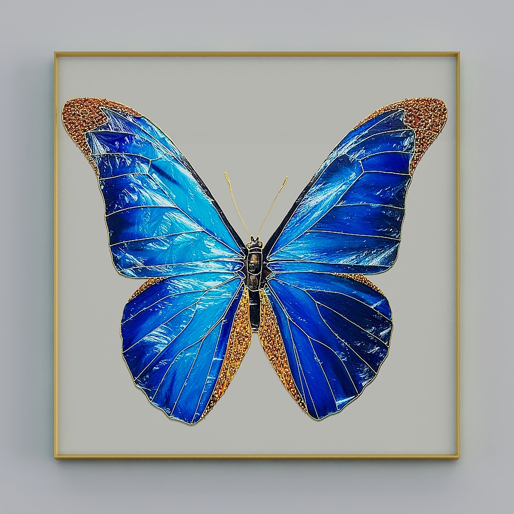 臣萱全屋配画-珐琅彩-蝴蝶3D模型
