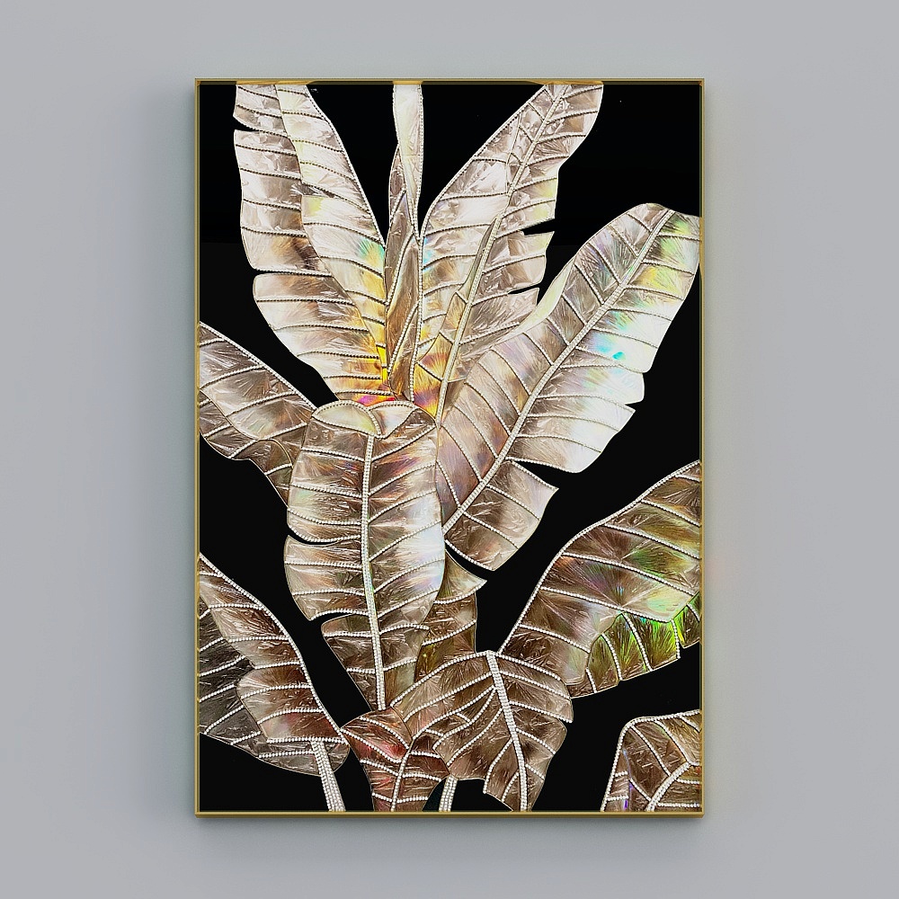 臣萱全屋配画-珐琅彩-芭蕉叶3D模型