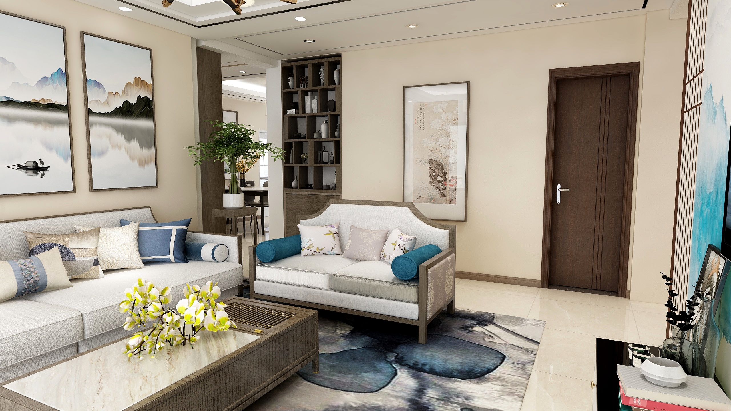 中装速配信阳-邹先生一航院150m²新中式-卫生间隔断-副本-装修设计方案