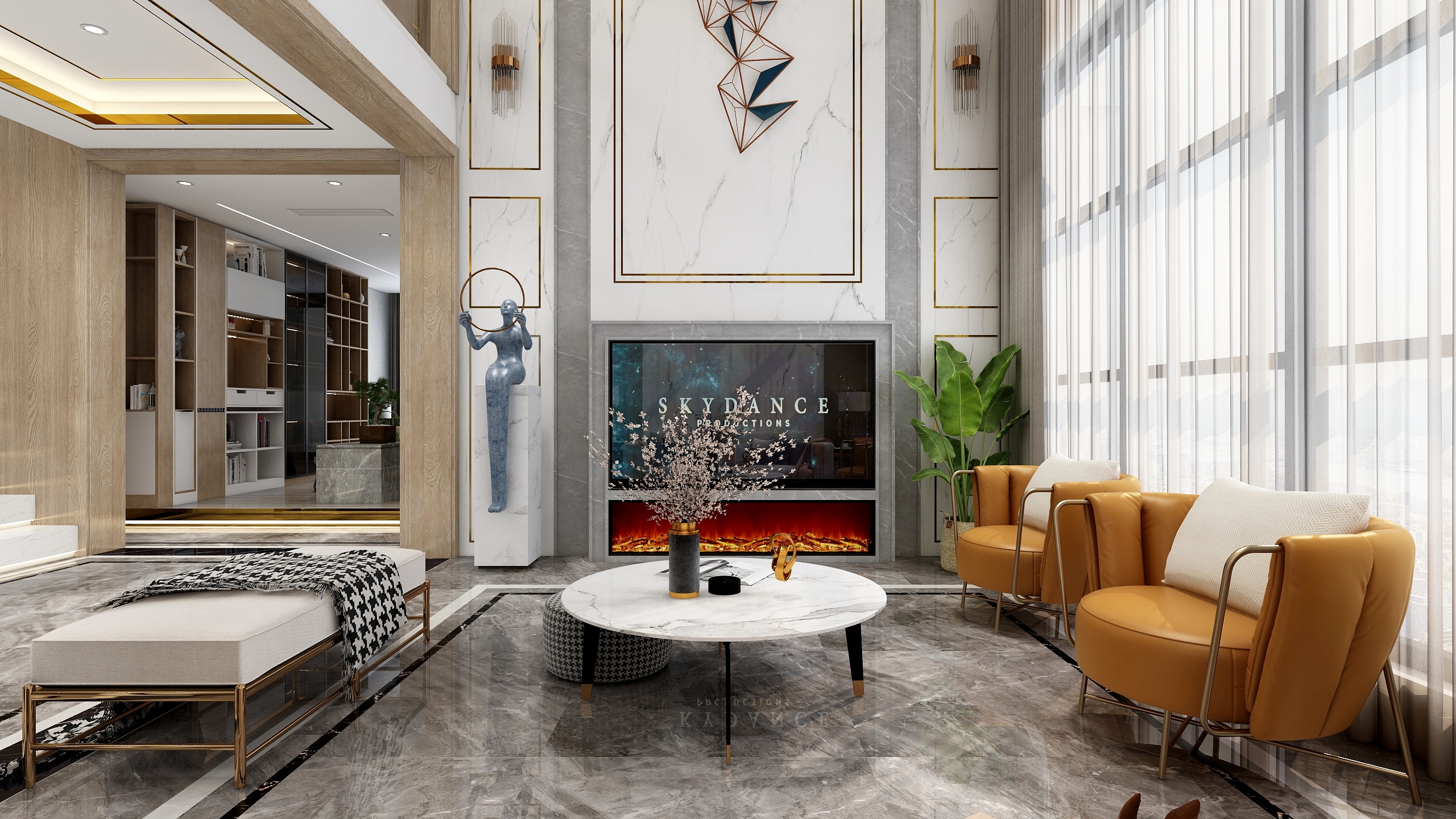 杨勇师兄-161平轻奢风一居装修效果图